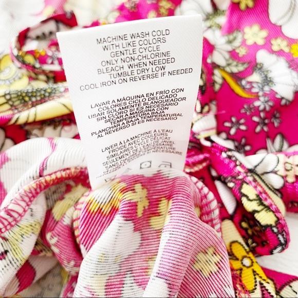 NWT Bold Vintage Floral Cropped Ruched Drawstring Top - Picture 10 of 12